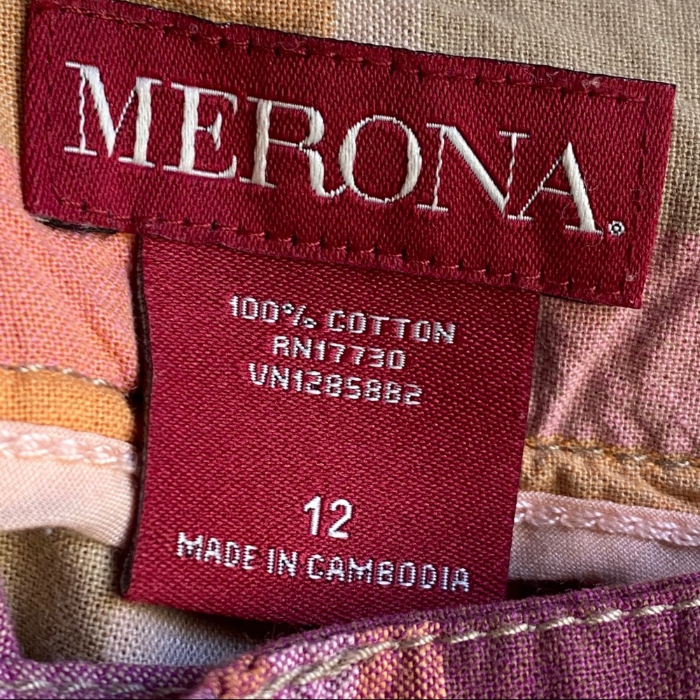 Merona Orange Plum Plaid Bermuda Shorts - Picture 3 of 7